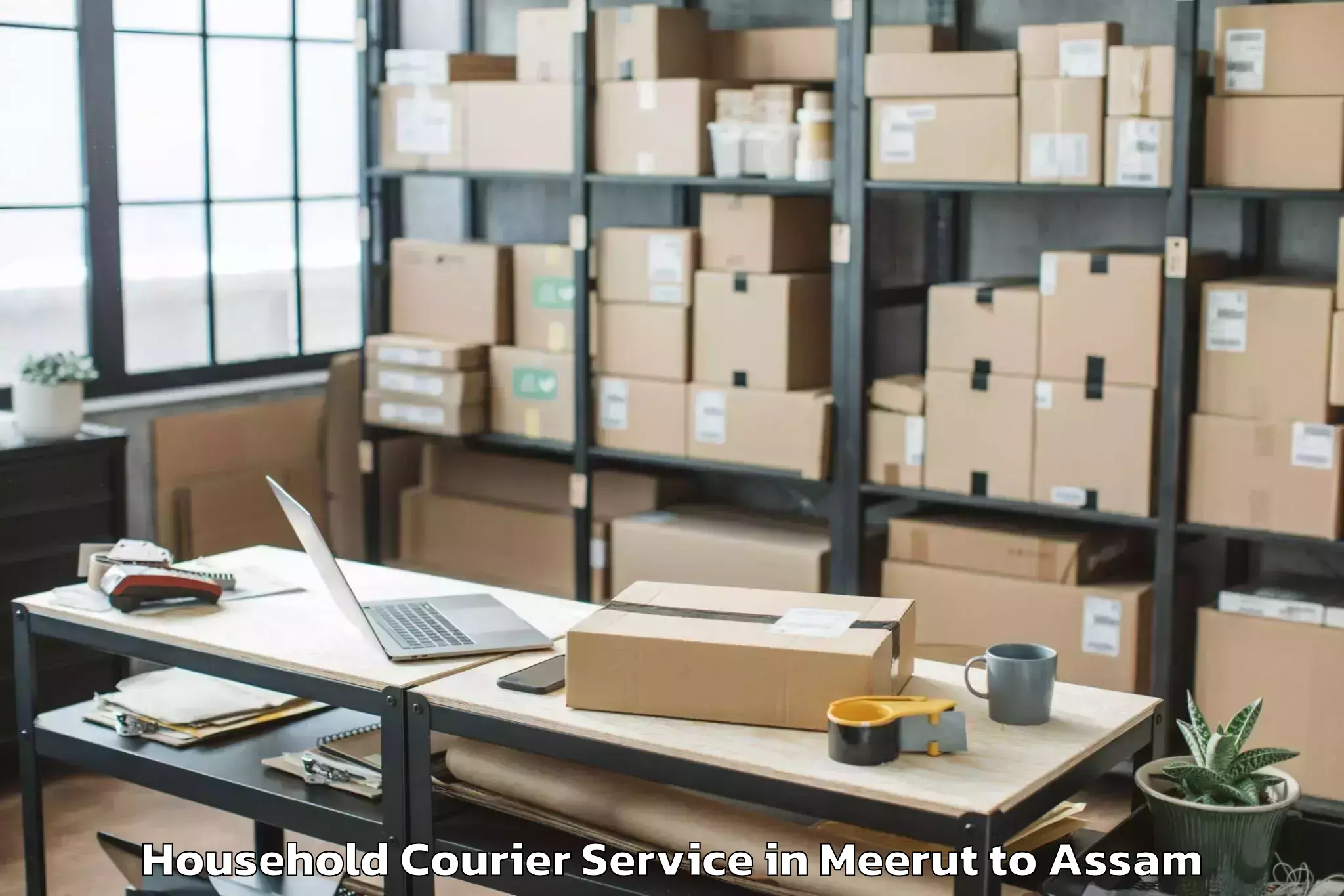 Reliable Meerut to Samaguri Household Courier